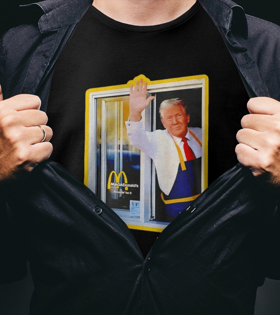 MAGA Donald's I'm Votin' For It Drive Thru Window Mockup T-Shirt