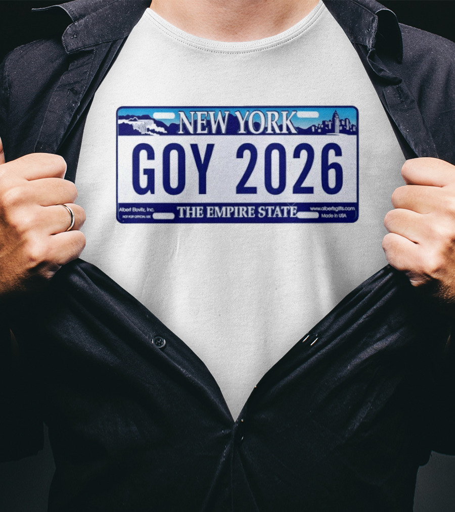 New York Goy 2026 The Empire State License Plate T-Shirt