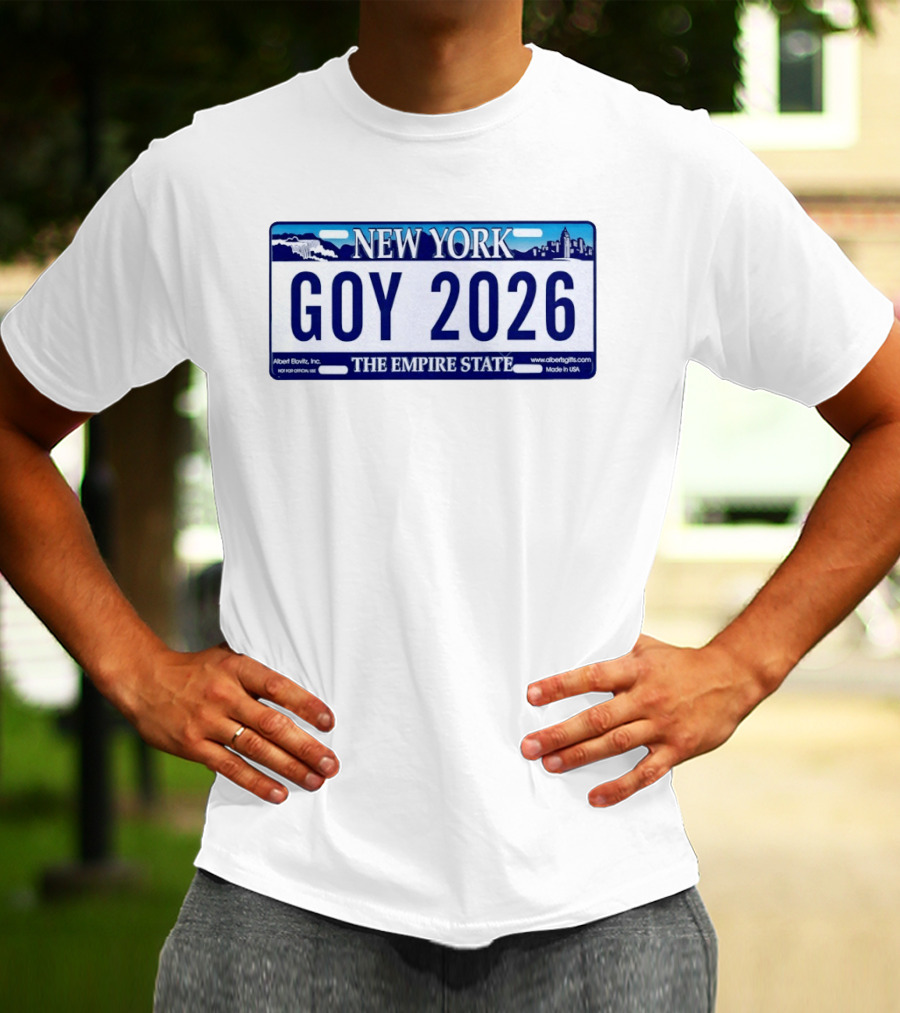New York Goy 2026 The Empire State License Plate T-Shirt
