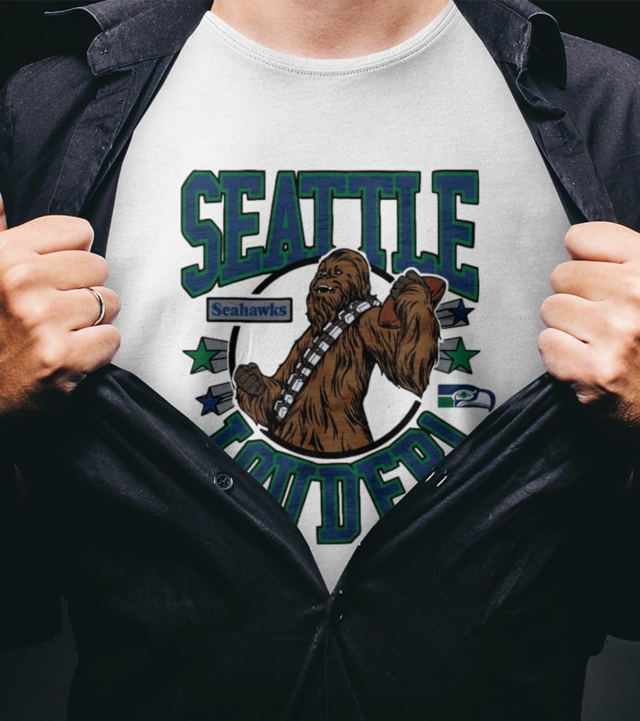Seattle Seahawks Louder Star Wars Chewbacca T-Shirt