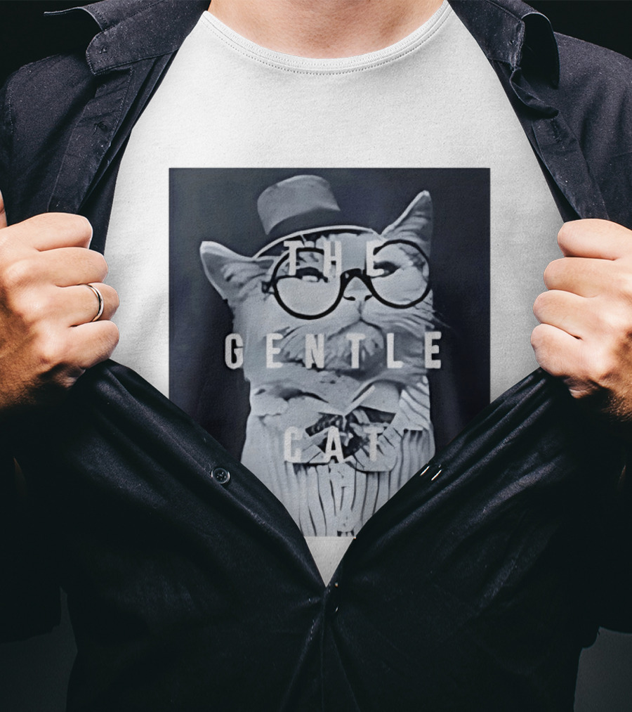 The Gentle Cat With Glasses And Top Hat T-Shirt