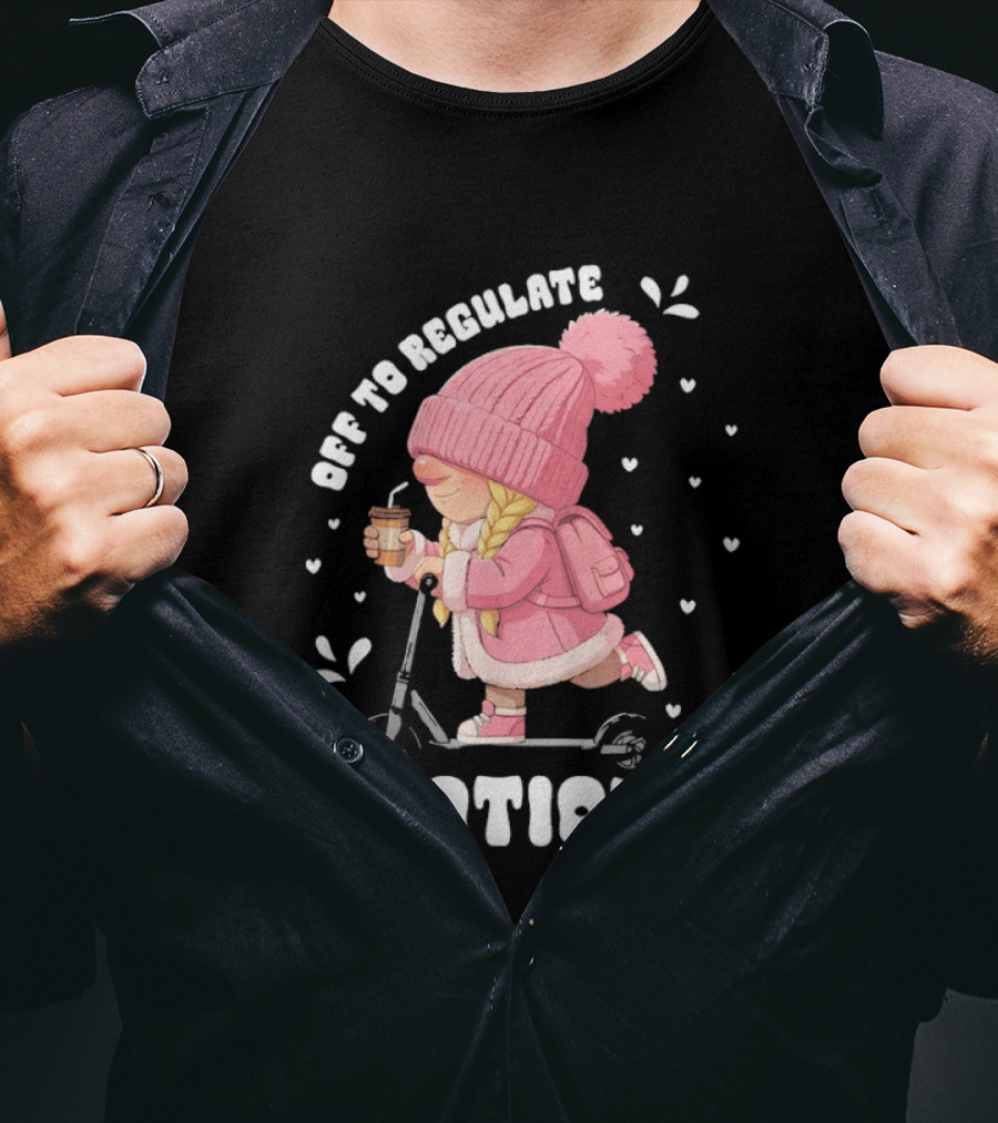 Off To Regulate Emotions Gnome Cozy Scooter Counselor T-Shirt