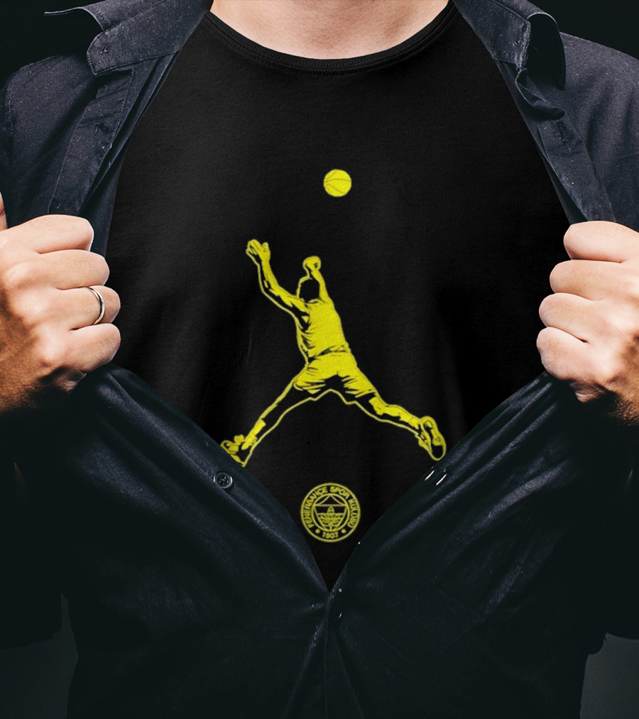 Fenerbahce Lacivert Son Saniye Basketball Spor Kulübü 1907 Sarı Lacivert Topçu T-Shirt