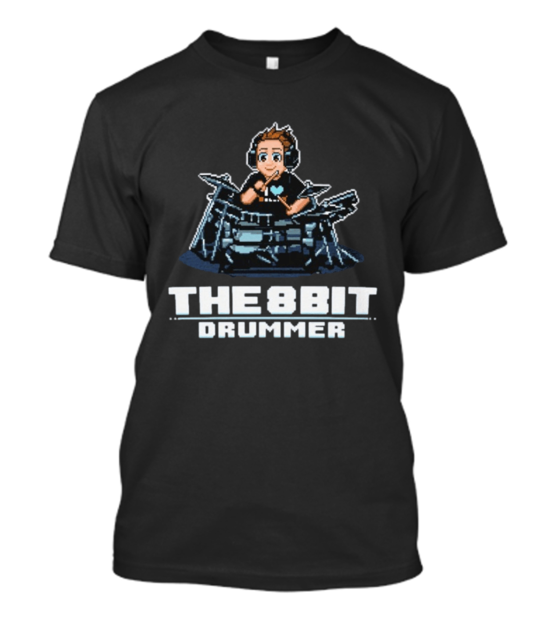 The8BitDrummer Pixel Art Music 16Bit Gamer T-Shirt