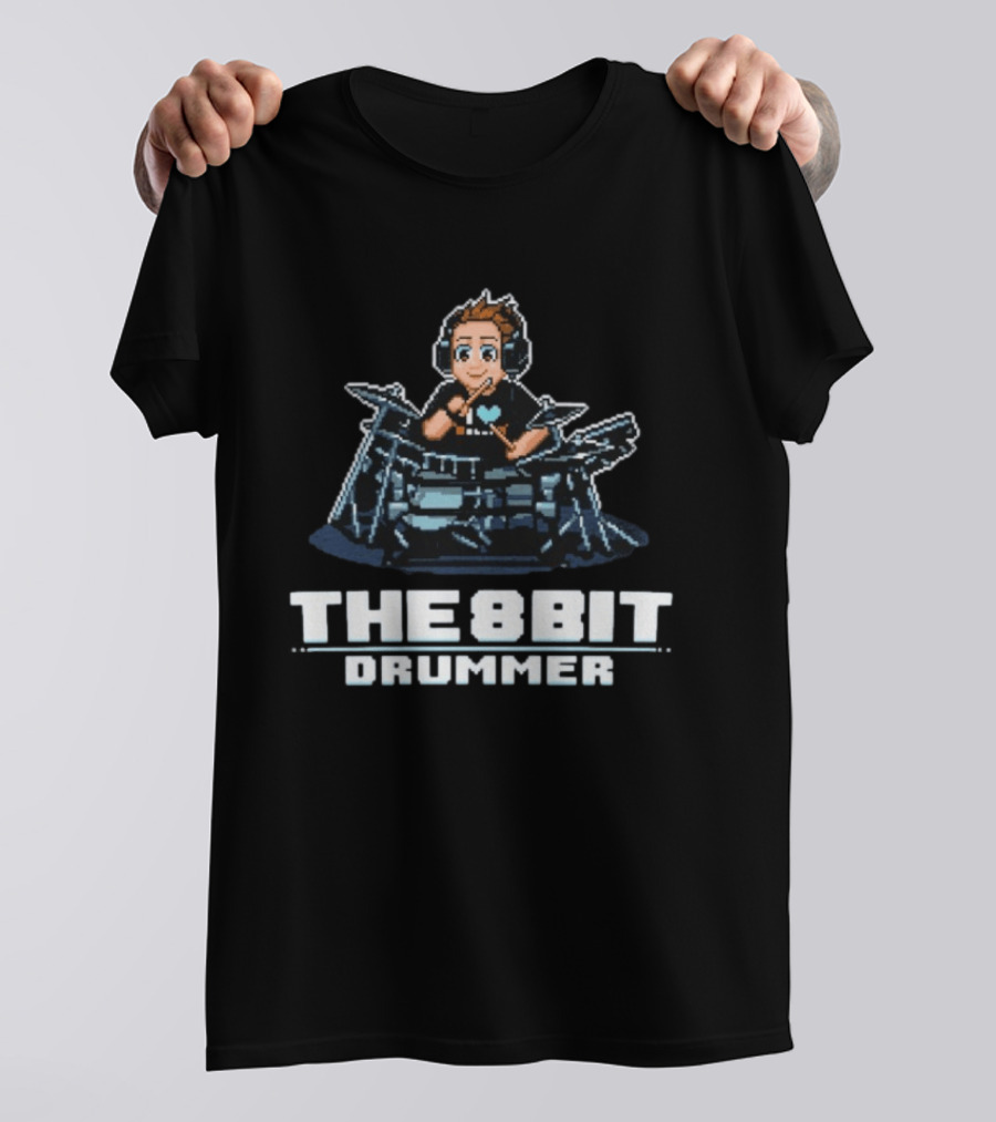 The8BitDrummer Pixel Art Music 16Bit Gamer T-Shirt