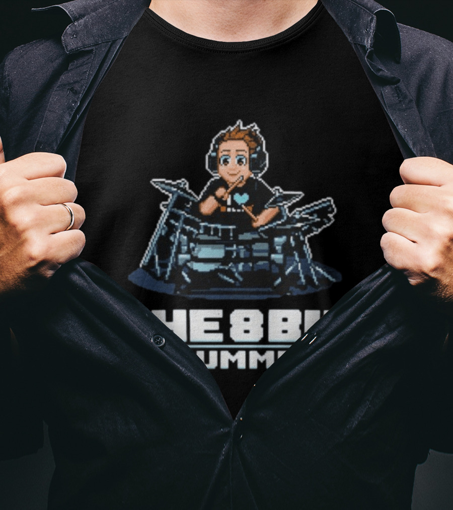 The8BitDrummer Pixel Art Music 16Bit Gamer T-Shirt