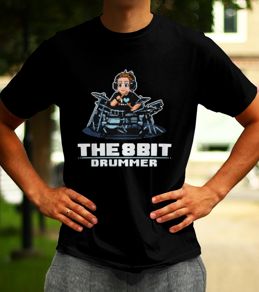 The8BitDrummer Pixel Art Music 16Bit Gamer T-Shirt