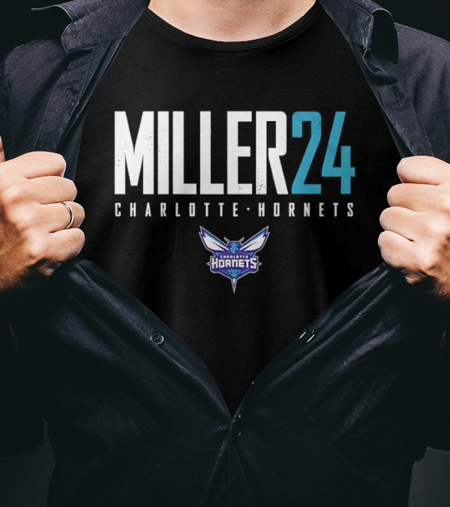 Miller 24 Charlotte Hornets Basketball T-Shirt