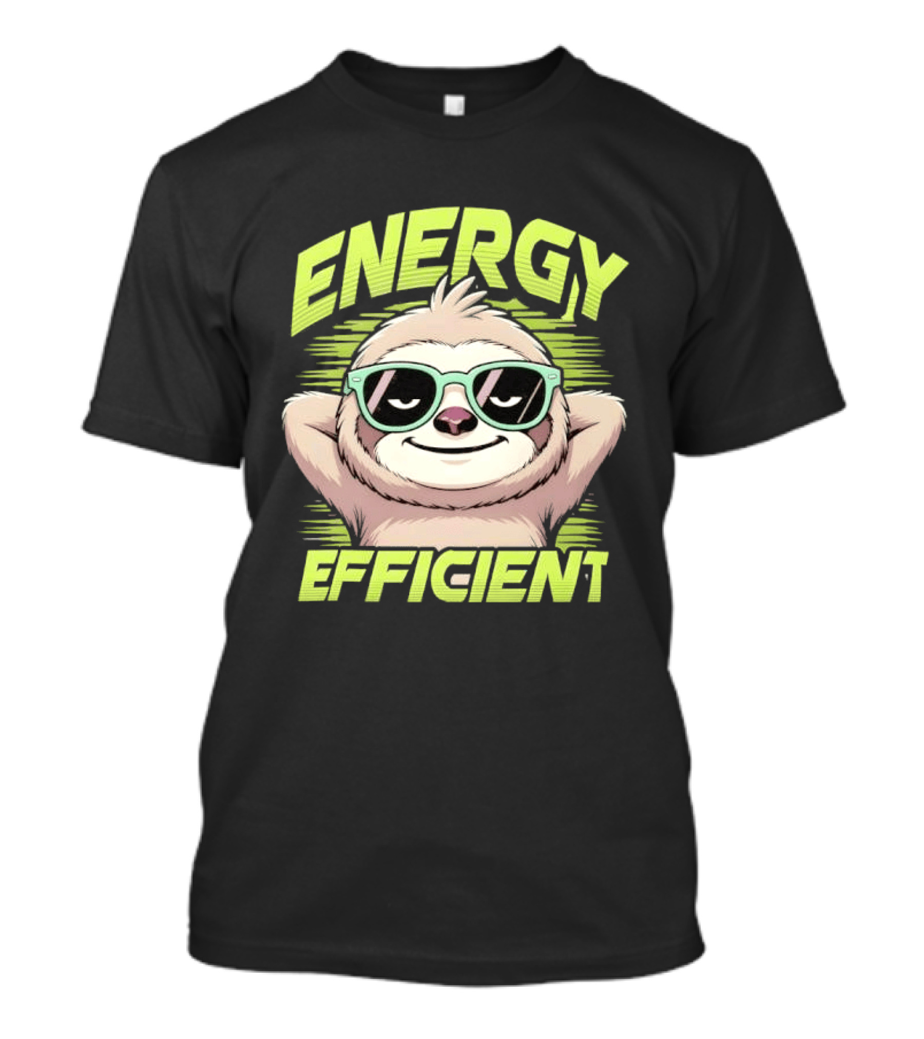 Energy Efficient Relaxed Sloth With Sunglasses T-Shirt
