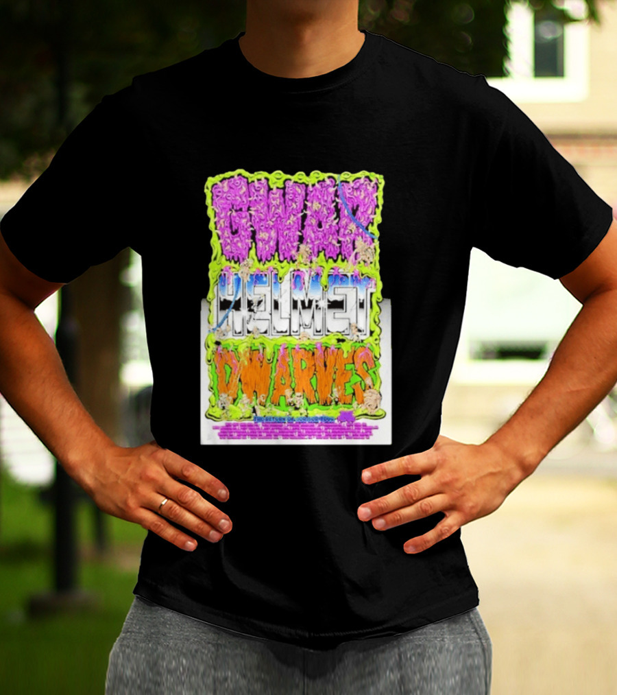GWAR Helmet Dwarves 2025 Tour Dates And Locations T-Shirt
