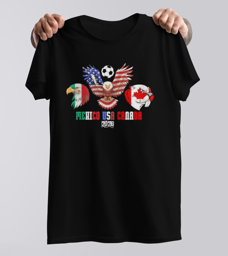 Mexico USA Canada 2026 Soccer Eagle Trio T-Shirt