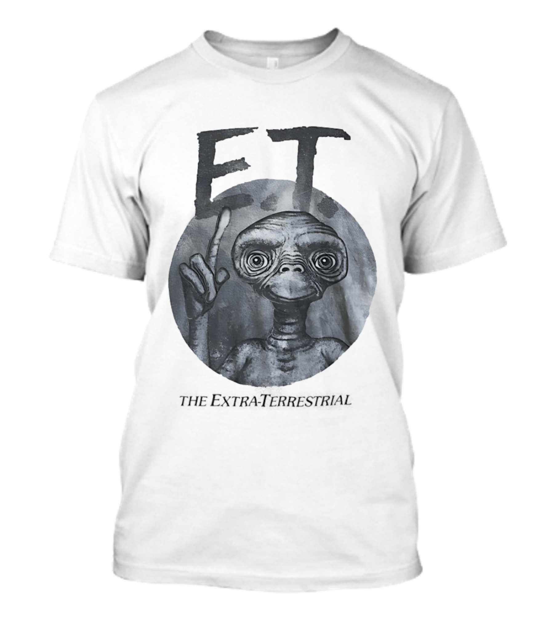 ET The Extra Terrestrial Iconic Finger Pose Black And White T-Shirt