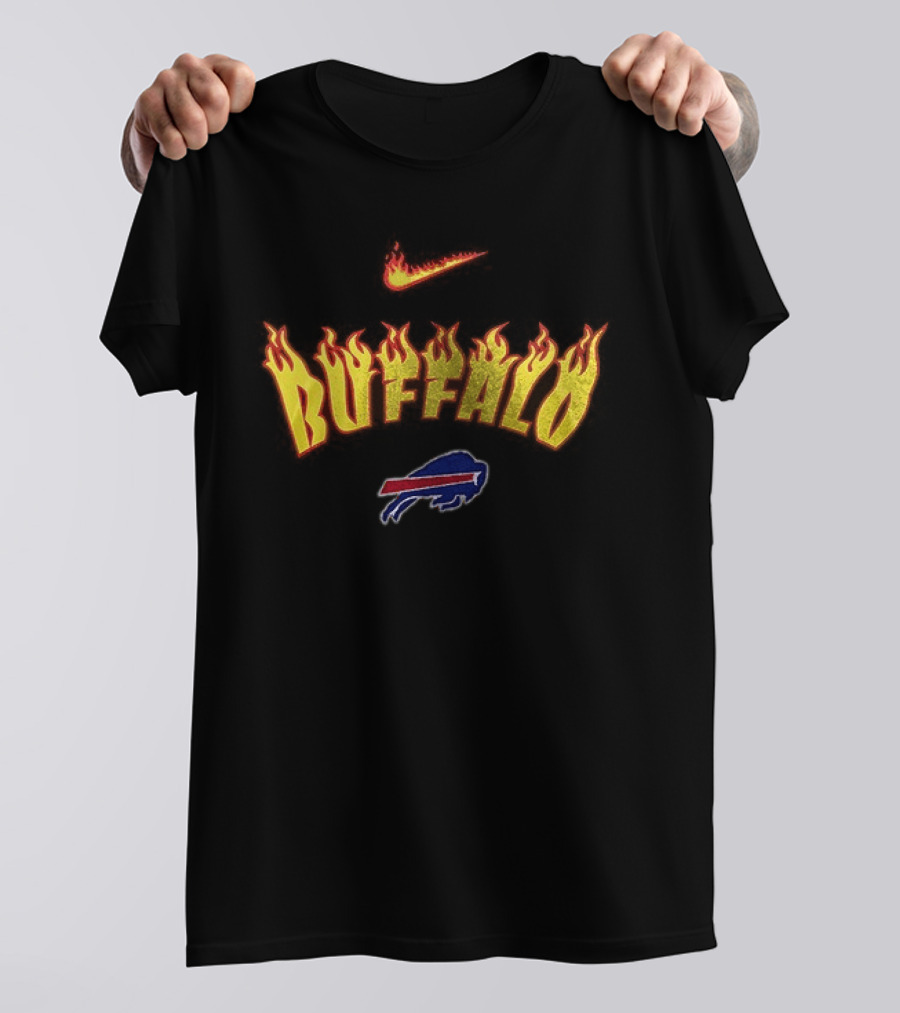 Buffalo Bills Firewave Nike Flaming T-Shirt