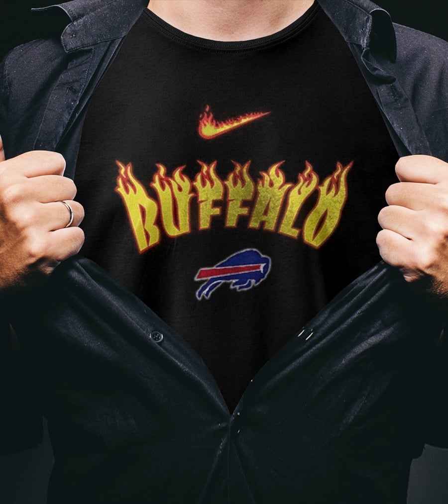 Buffalo Bills Firewave Nike Flaming T-Shirt