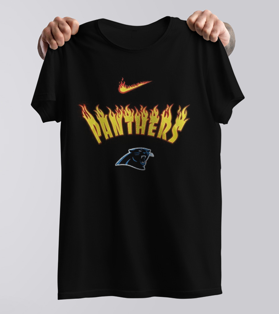 Carolina Panthers Firewave Flames Nike T-Shirt