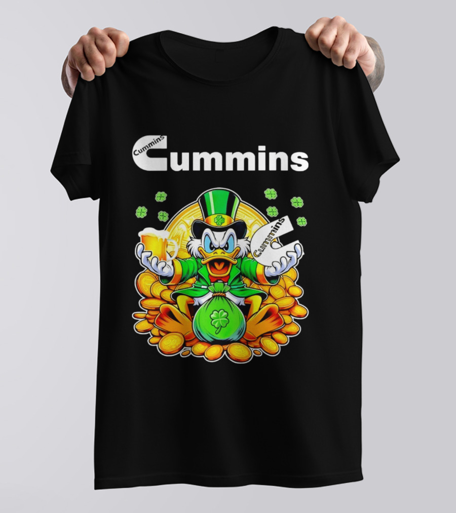 Cummins Scrooge McDuck St Patricks Day Coins And Beer Celebration T-Shirt