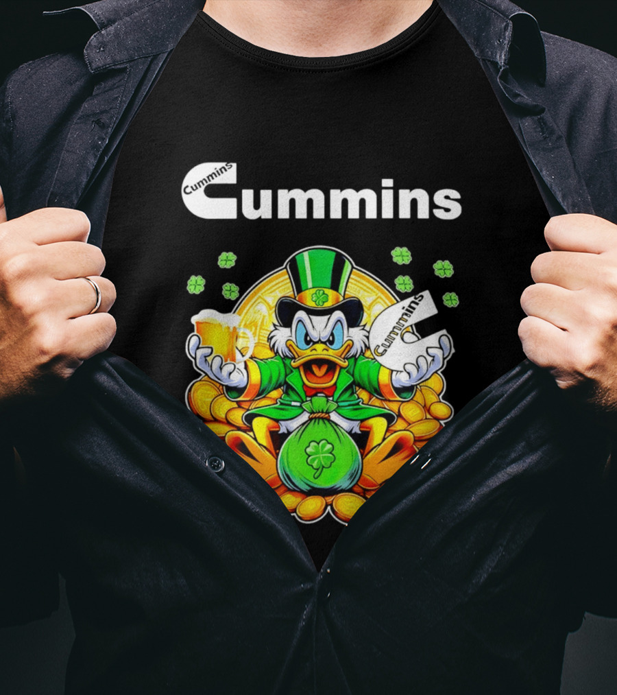 Cummins Scrooge McDuck St Patricks Day Coins And Beer Celebration T-Shirt