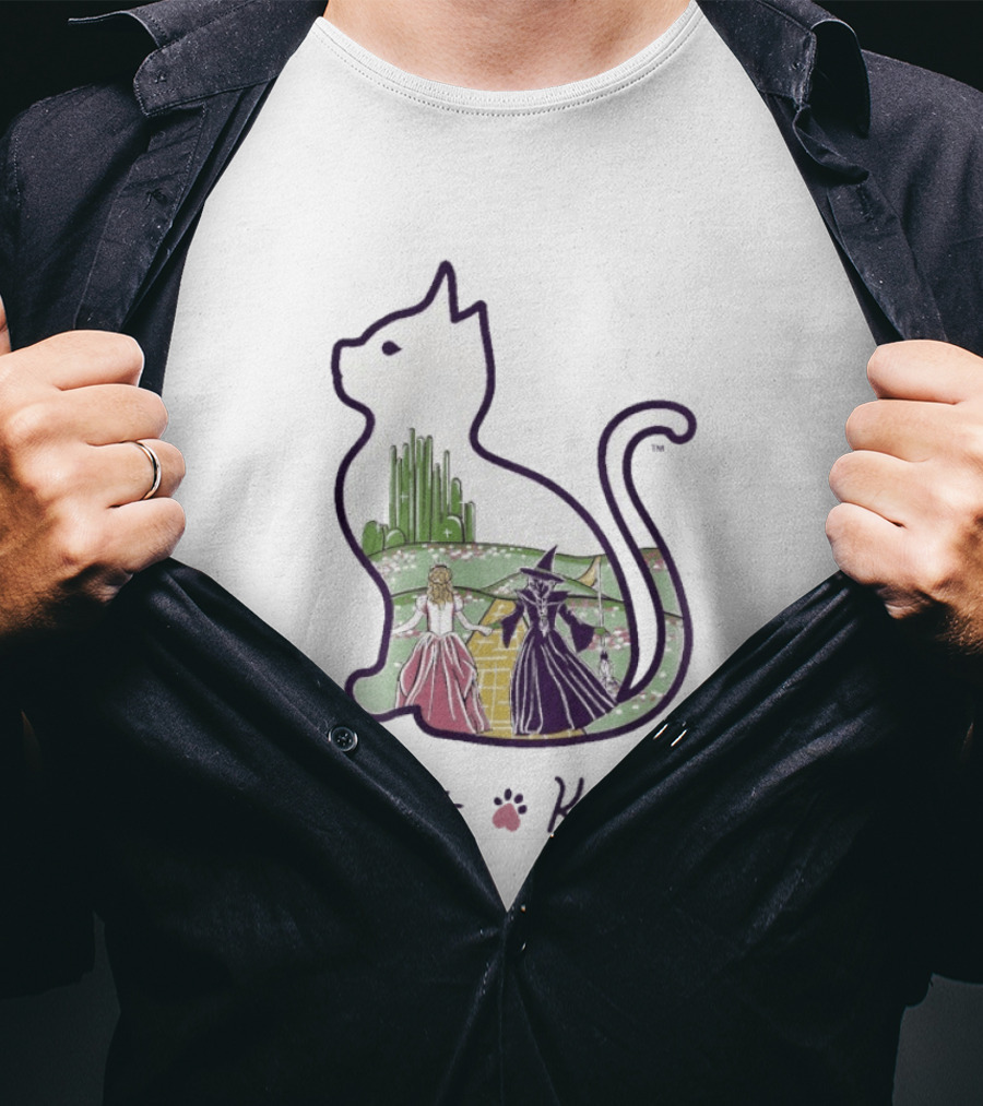 Kittie Kittie Wizard Of Oz Cat Silhouette Emerald City T-Shirt
