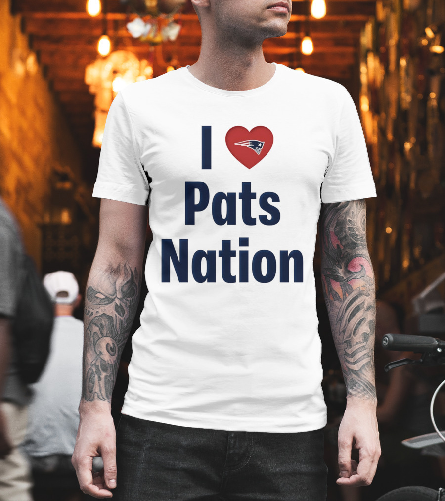 I Love Pats Nation Happy Valentine's Day New England Patriots Fan T-Shirt