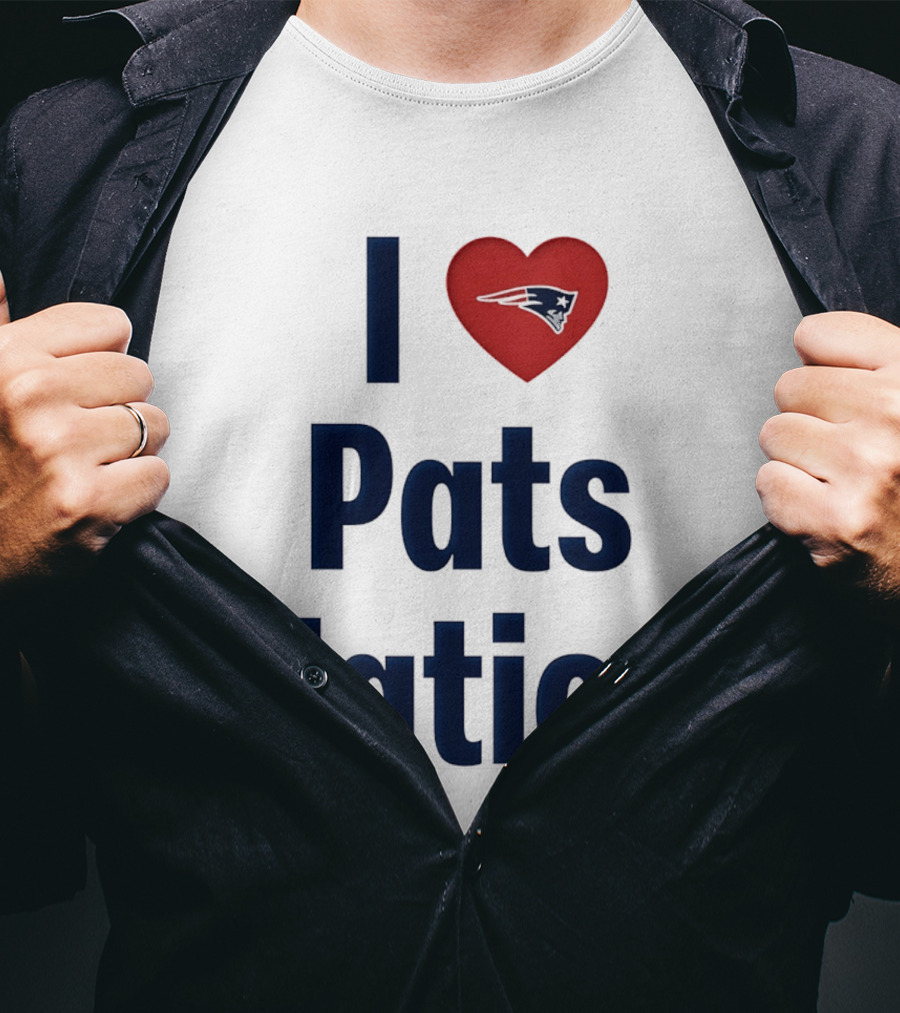 I Love Pats Nation Happy Valentine's Day New England Patriots Fan T-Shirt