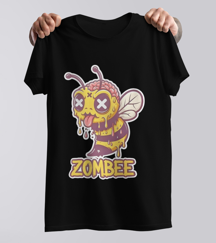 Zombee Dripping Brain Honey Zombie Insect Pun T-Shirt