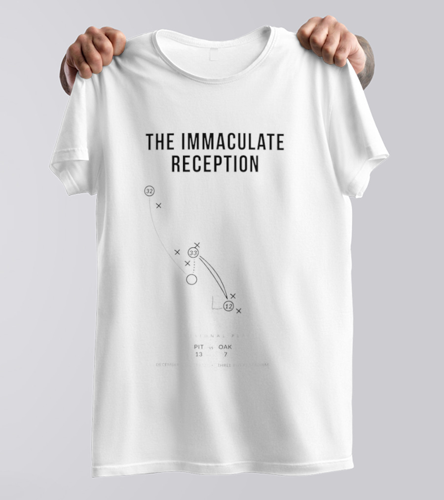The Immaculate Reception Play Diagram December 23 1972 T-Shirt