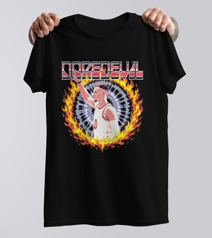 Daredevil Basketball Player In Fire Ring T-Shirt