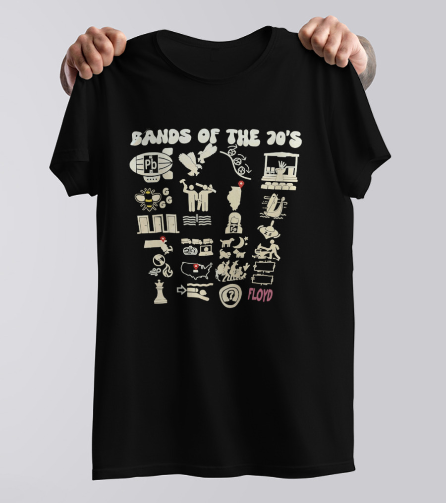 Bands Of The 70's Icons And Floyd T-Shirt