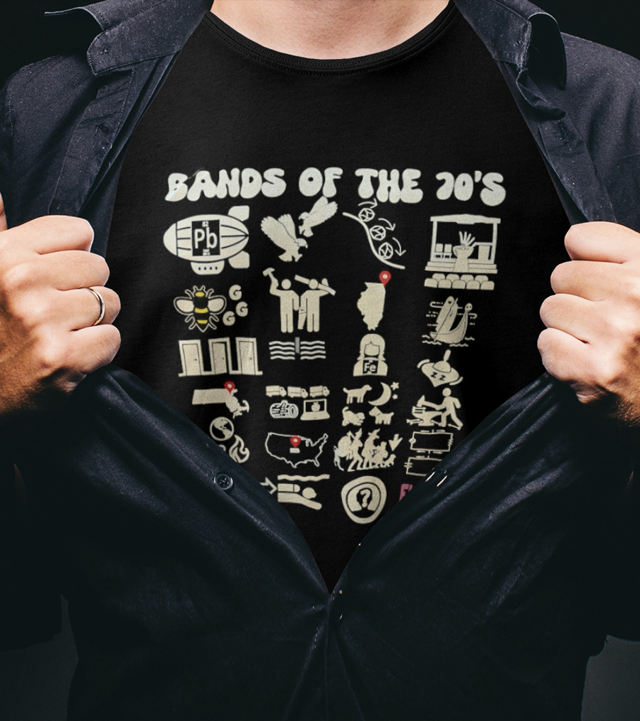 Bands Of The 70's Icons And Floyd T-Shirt