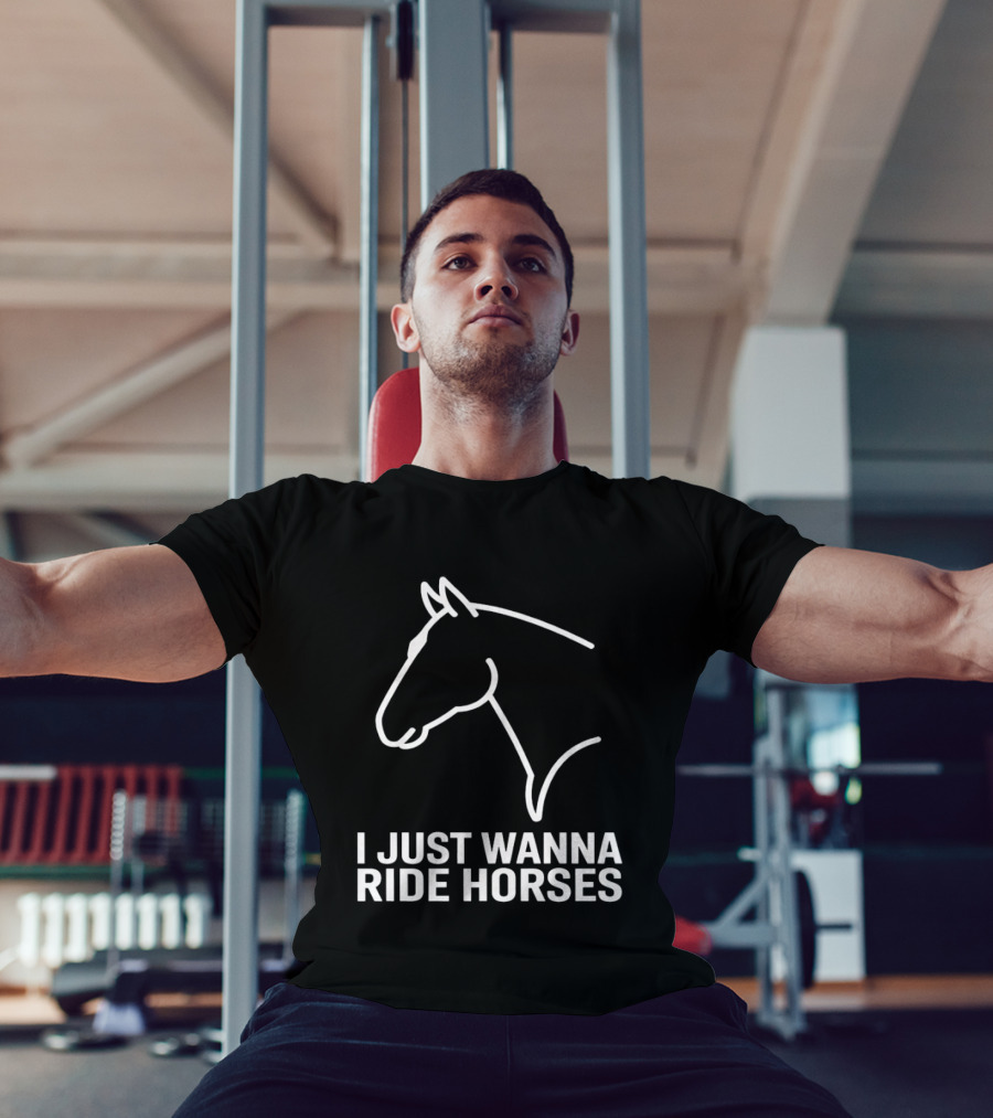 I Just Wanna Ride Horses Horse Head T-Shirt