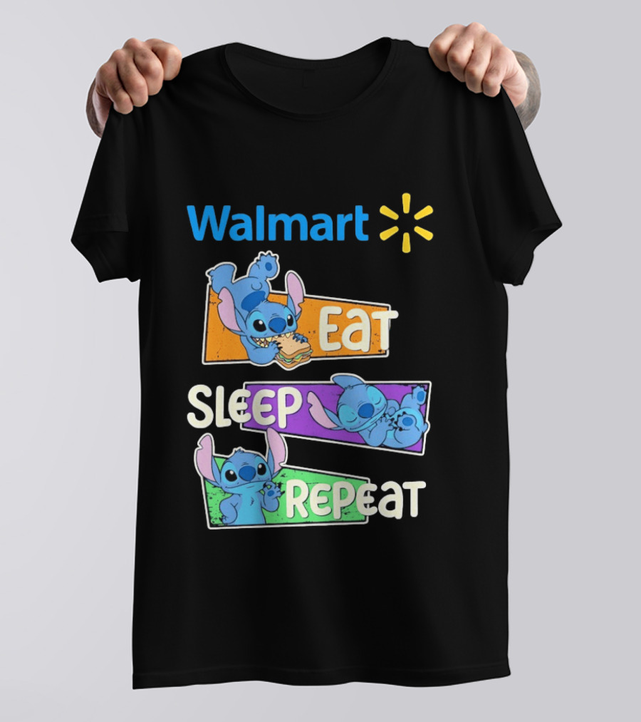 Walmart Stitch Eat Sleep Repeat T-Shirt