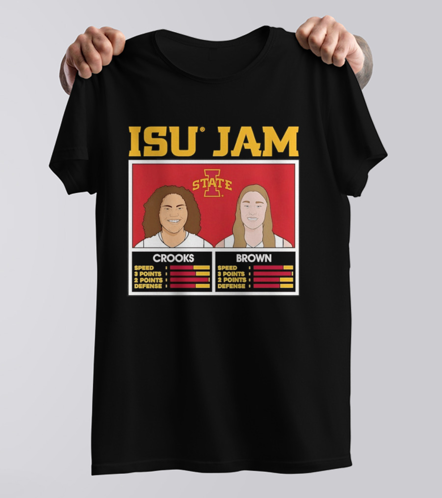ISU Jam Iowa State Crooks Brown Basketball Stats T-Shirt