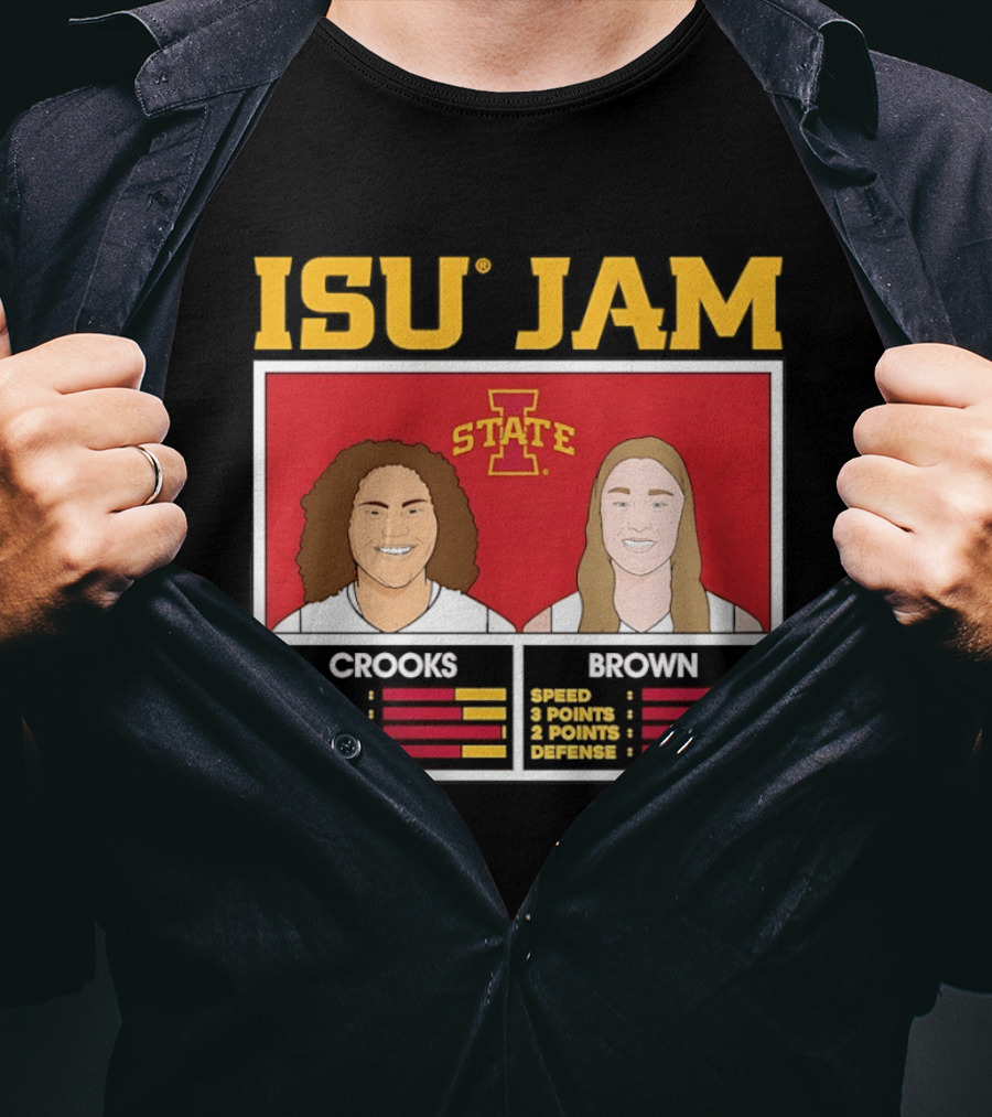 ISU Jam Iowa State Crooks Brown Basketball Stats T-Shirt