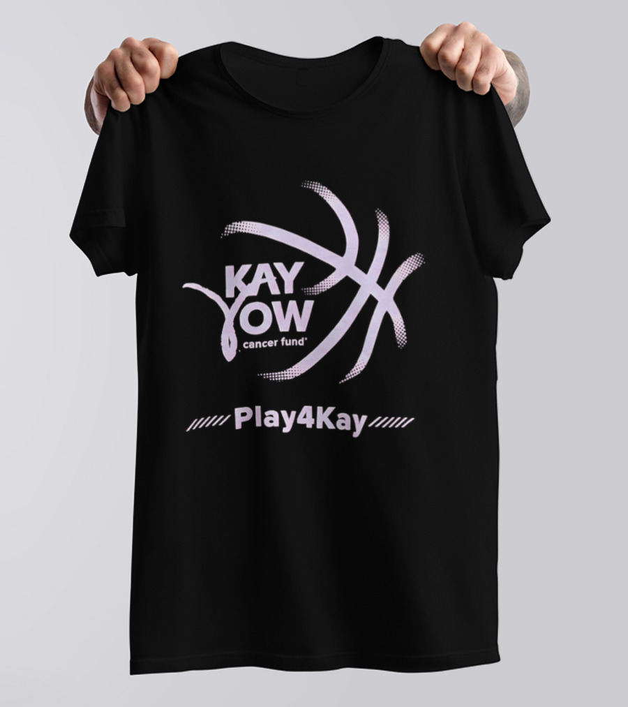 Kay Yow Cancer Fund Play4Kay Basketball Pink Ribbon Support Awareness T-Shirt