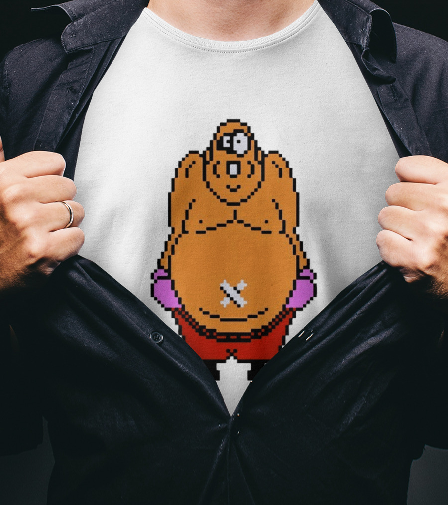 King Hippo Pixel Art From Mike Tyson's Punch Out!! NES Game T-Shirt