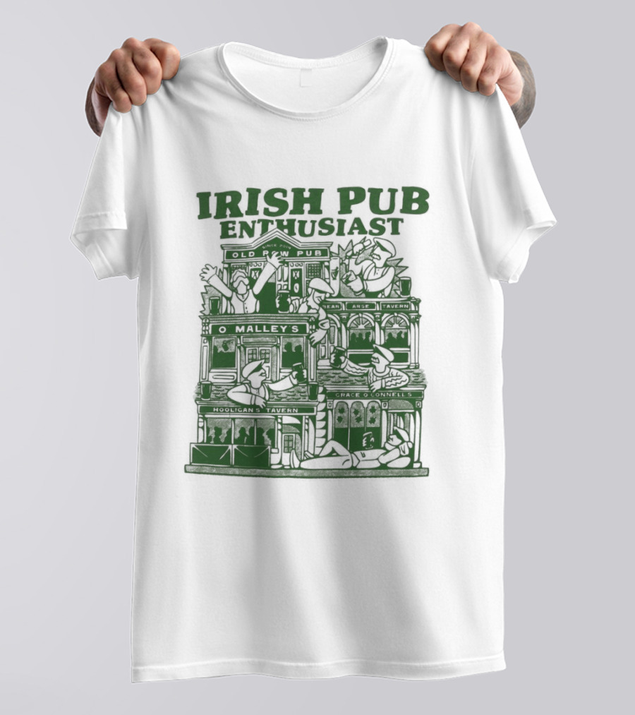 Irish Pub Enthusiast Traditional Architecture Menswear T-Shirt