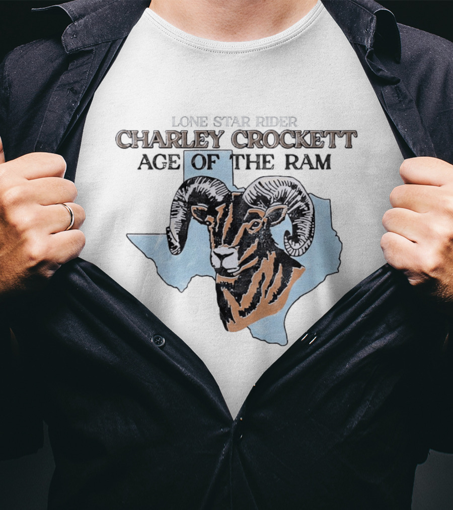 Charley Crockett Age Of The Ram Texas Map Sheep T-Shirt