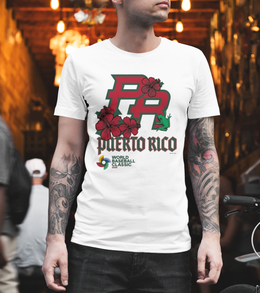 Puerto Rico 2026 World Baseball Classic Hibiscus Coqui T-Shirt
