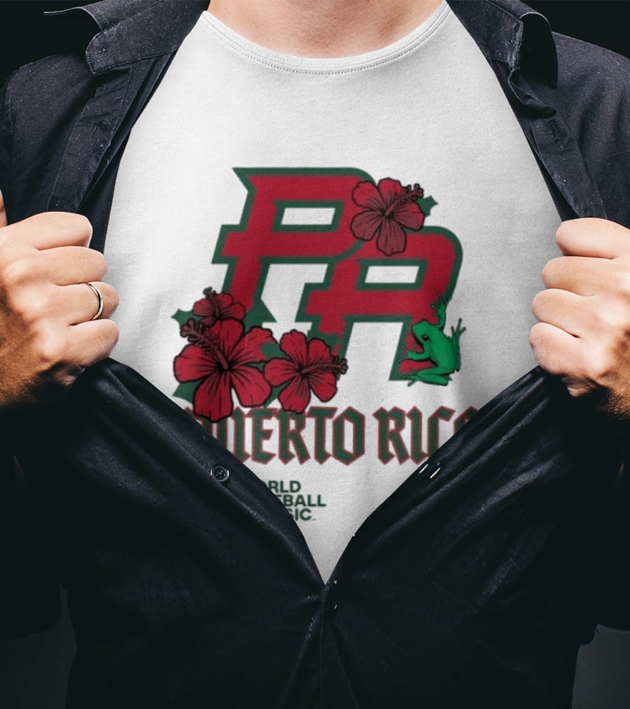Puerto Rico 2026 World Baseball Classic Hibiscus Coqui T-Shirt