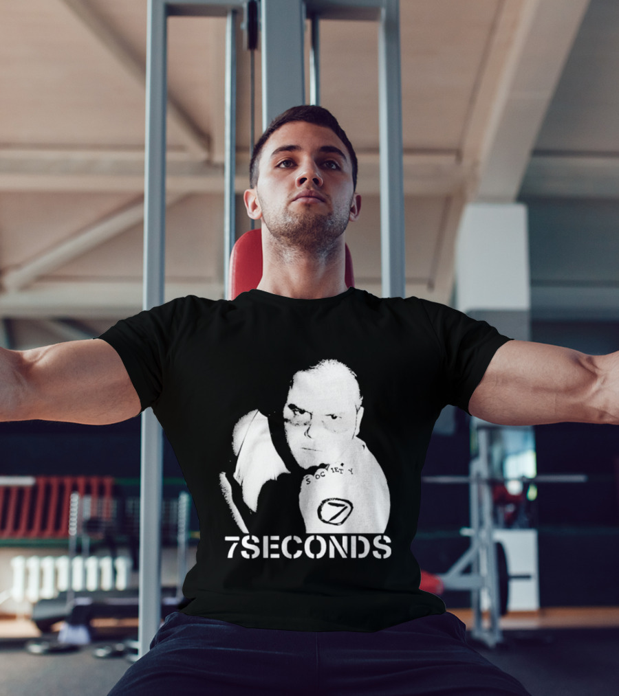 7 Seconds Society SBG White Text Fighter Pose T-Shirt