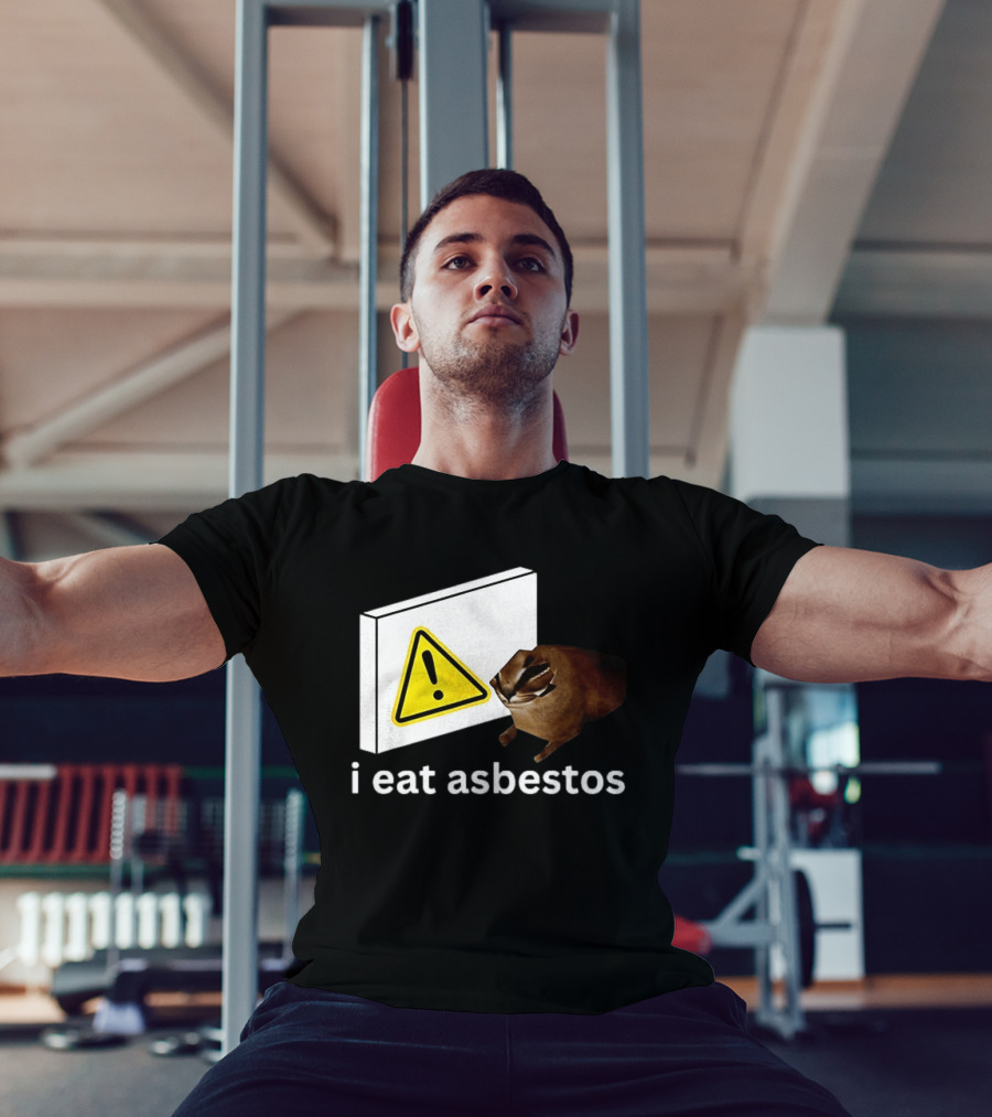 I Eat Asbestos Warning Sign Cat T-Shirt