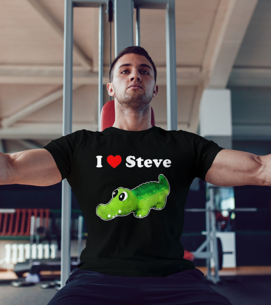 I Love Steve Cute Green Cartoon Gator T-Shirt