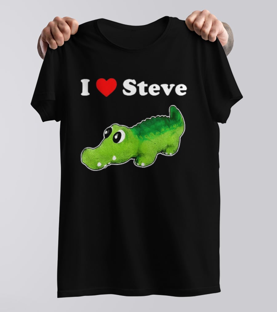 I Love Steve Cute Green Cartoon Gator T-Shirt