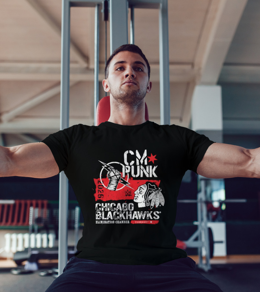 CM Punk Chicago Blackhawks Elimination Chamber February 28 T-Shirt