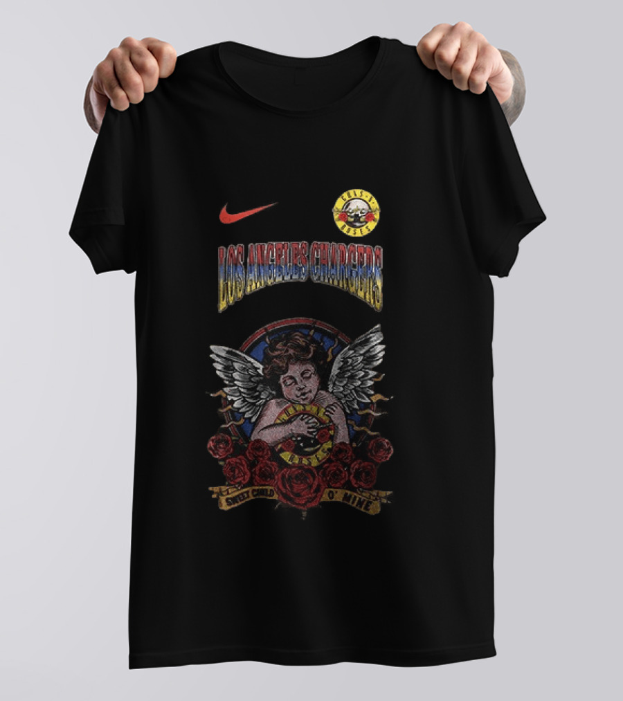 Nike Los Angeles Chargers Guns N Roses Sweet Child O' Mine Angel Roses T-Shirt