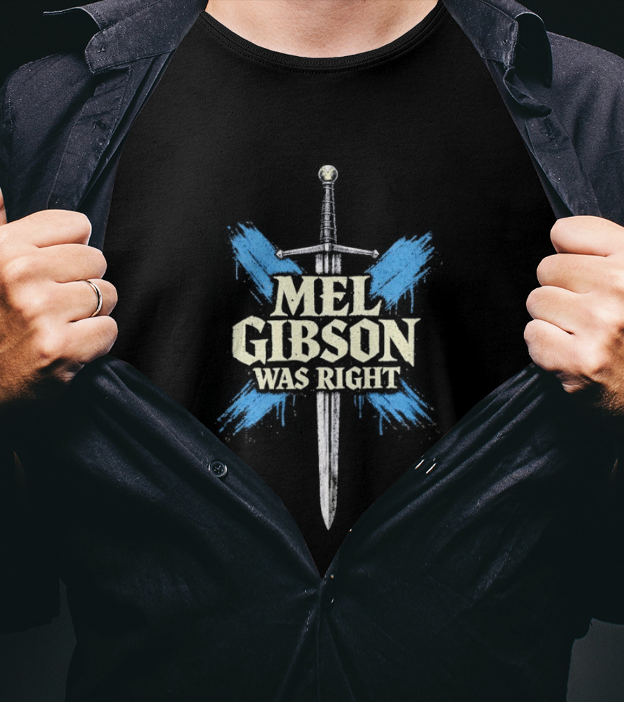 Mel Gibson Was Right Sword Blue Wings T-Shirt
