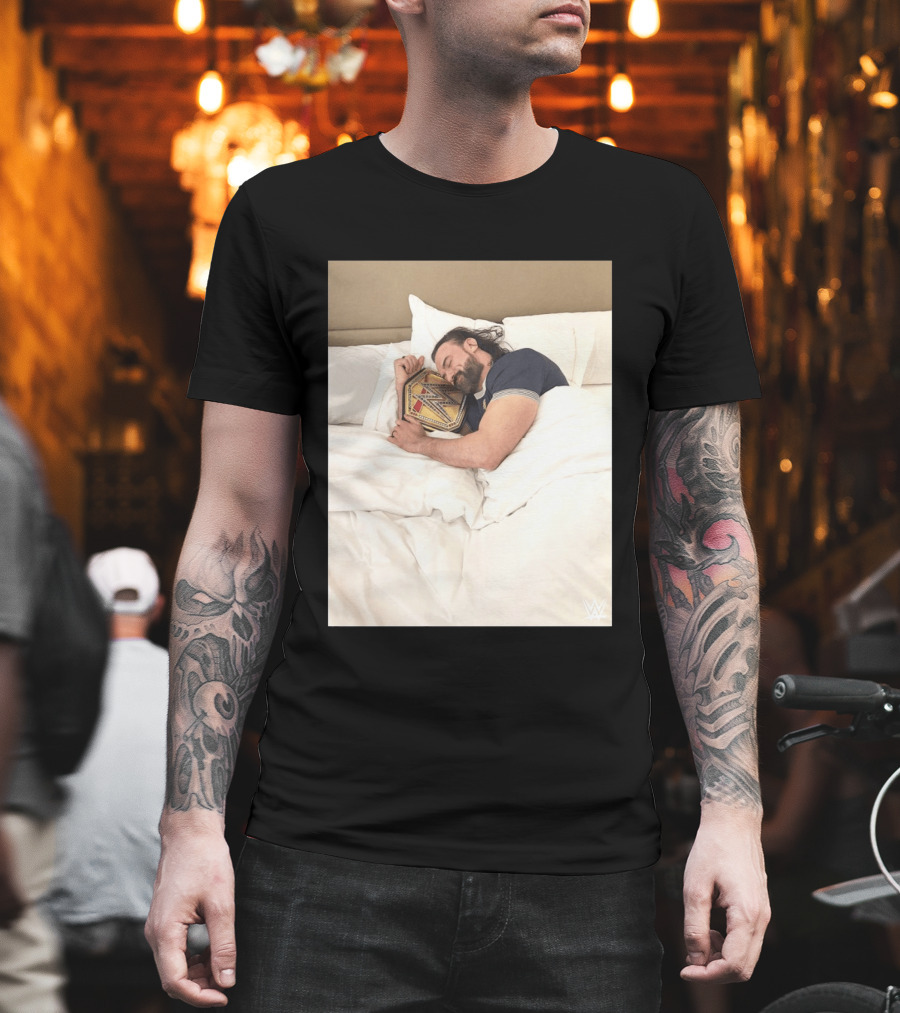Drew McIntyre WWE Champion Sleeping Image T-Shirt