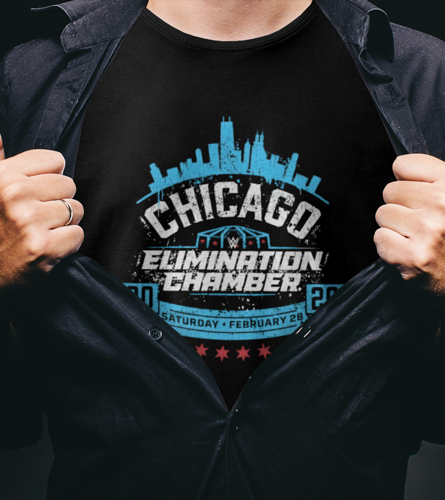 Elimination Chamber 2026 Chicago February 28 Event WWE Tribute Skyline T-Shirt