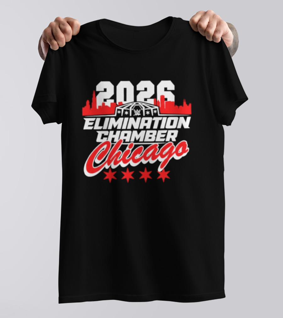 2026 Elimination Chamber Chicago Event Skyline Four Stars T-Shirt