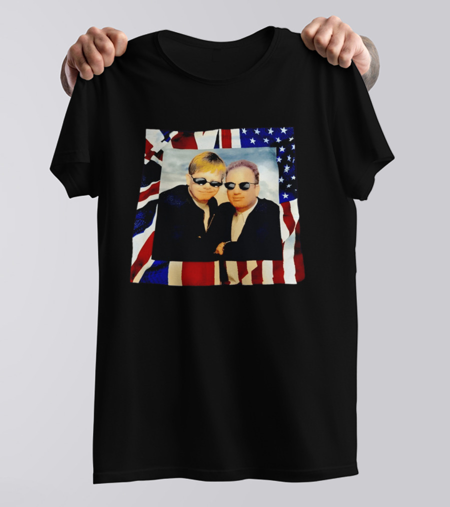 Elton John Billy Joel 1994 Tour American Flag T-Shirt